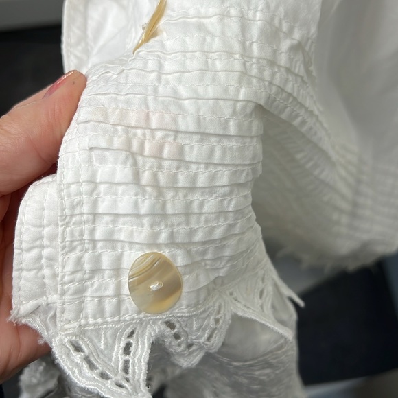 Vintage 1990’s Lone Ranger White Lace Cotton Dress Large - Picture 6 of 11